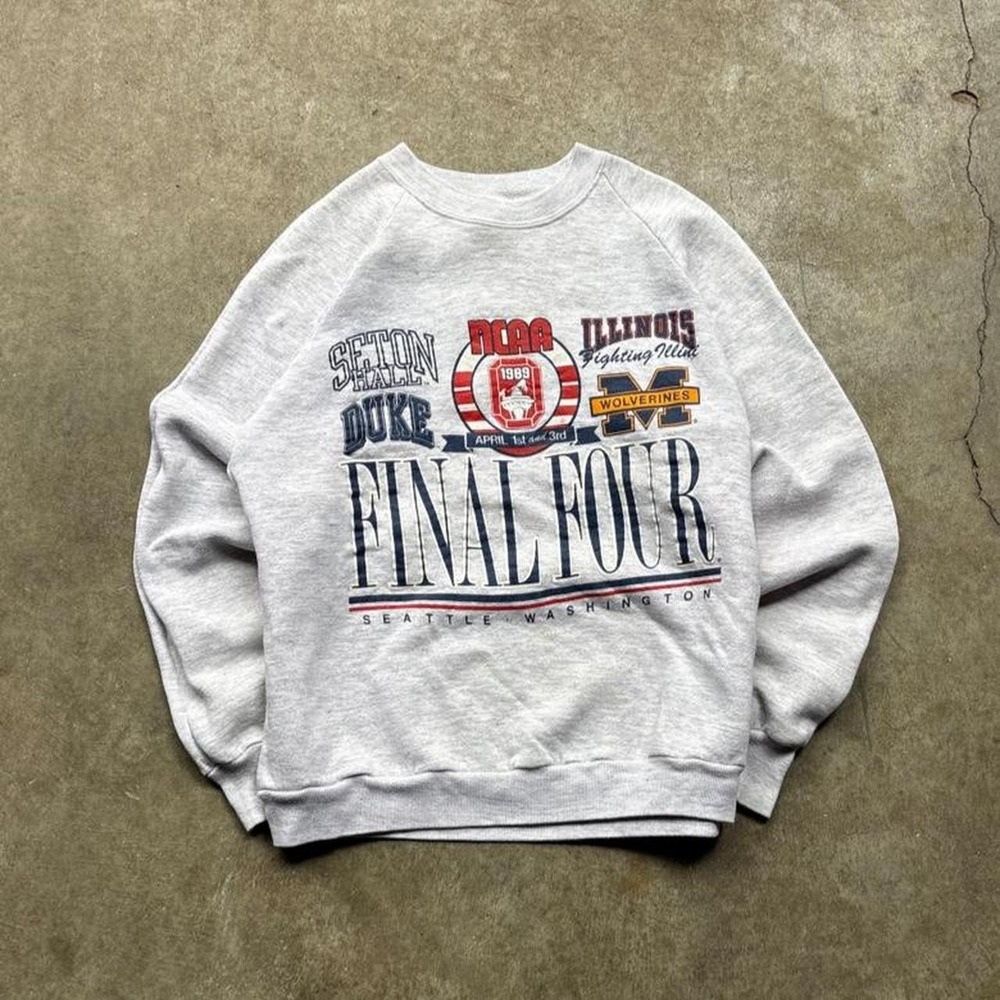 Vintage 80s NCAA Final Four grey crewneck sweatshirt Mens Size Medium